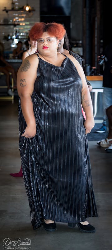 XL Long Black Halter Gown