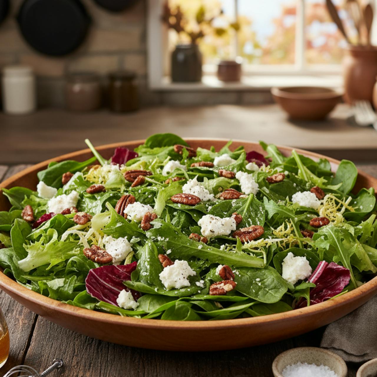 Mixed Greens Salad with Goat Cheese & Candied Pecans