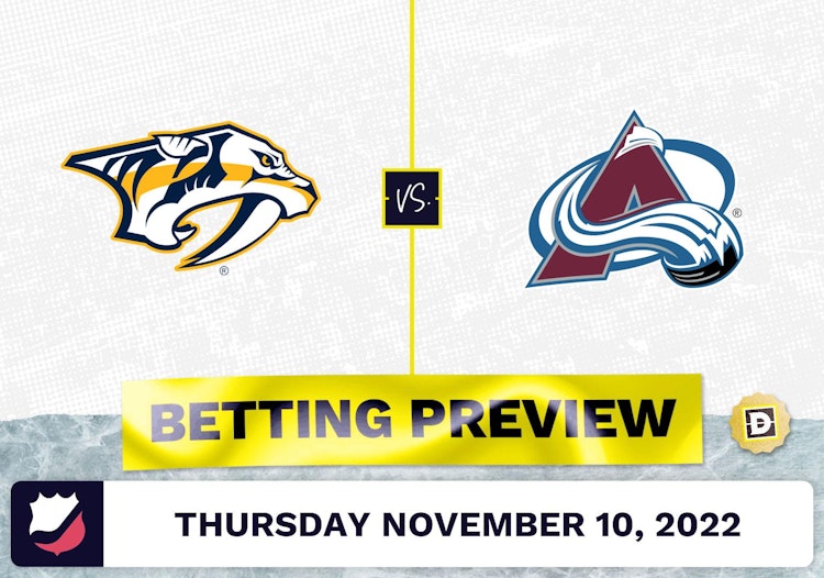 Predators vs. Avalanche Prediction and Odds - Nov 10, 2022