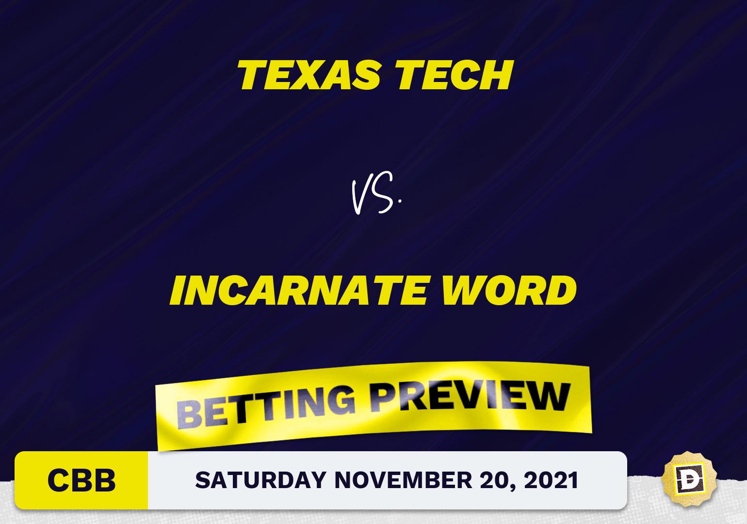 Texas Tech vs. Incarnate Word CBB Predictions and Odds - Nov 20, 2021