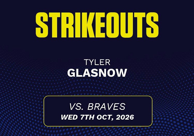Tyler Glasnow projected stats for Wednesday, October 7, 2026.
