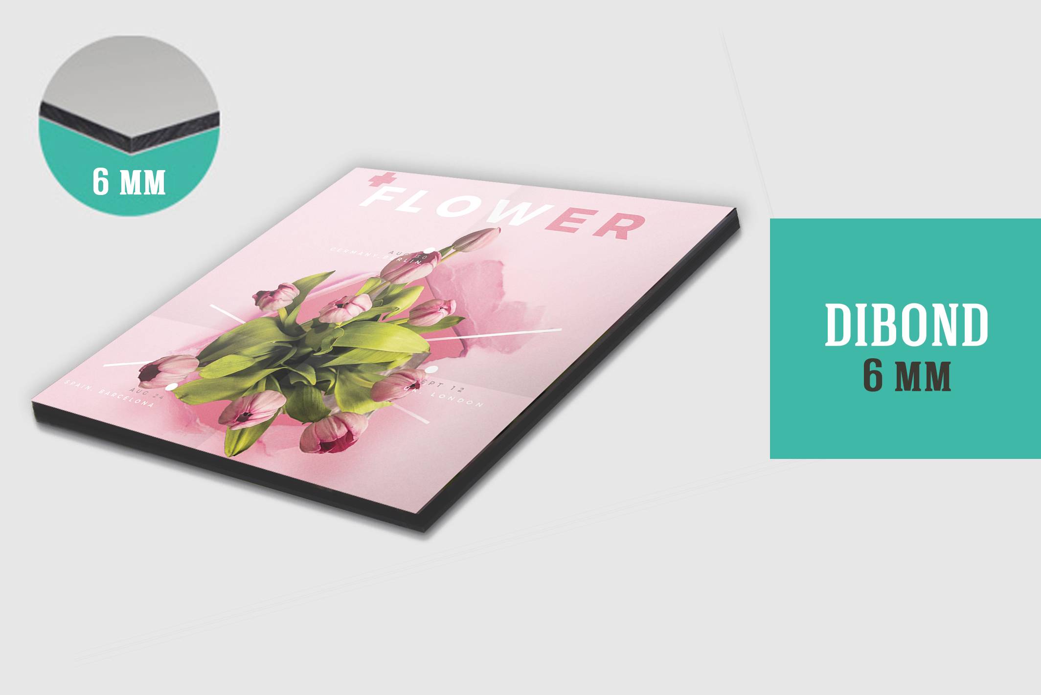 Panneau Alu Dibond 6 mm impression UV pour signalétique très rigide