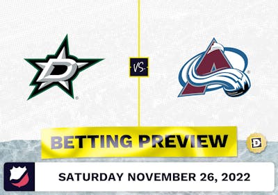 Stars vs. Avalanche Prediction and Odds - Nov 26, 2022