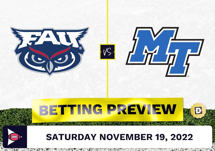 Florida Atlantic vs. Middle Tennessee CFB Prediction and Odds - Nov 19, 2022