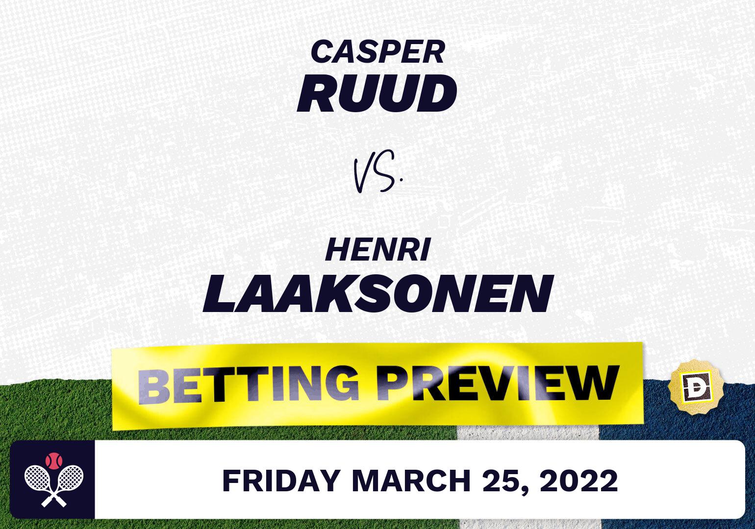 Casper Ruud vs. Henri Laaksonen Predictions - Mar 25, 2022