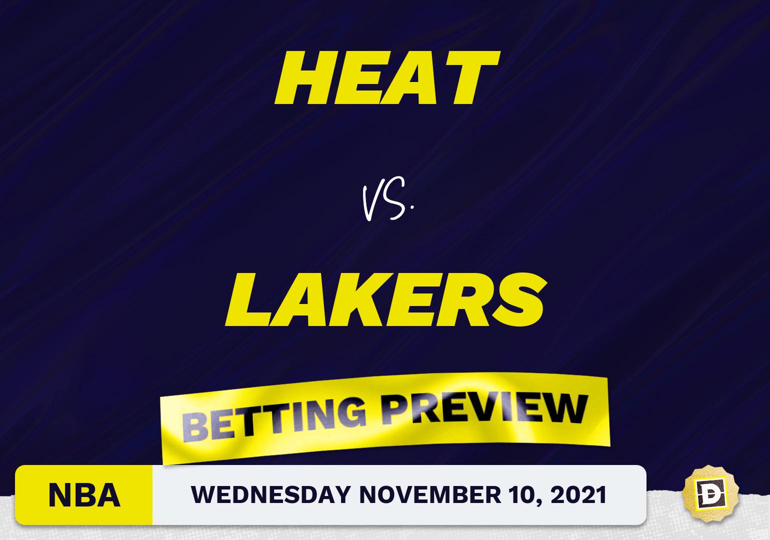 Heat vs. Lakers Predictions and Odds - Nov 10, 2021