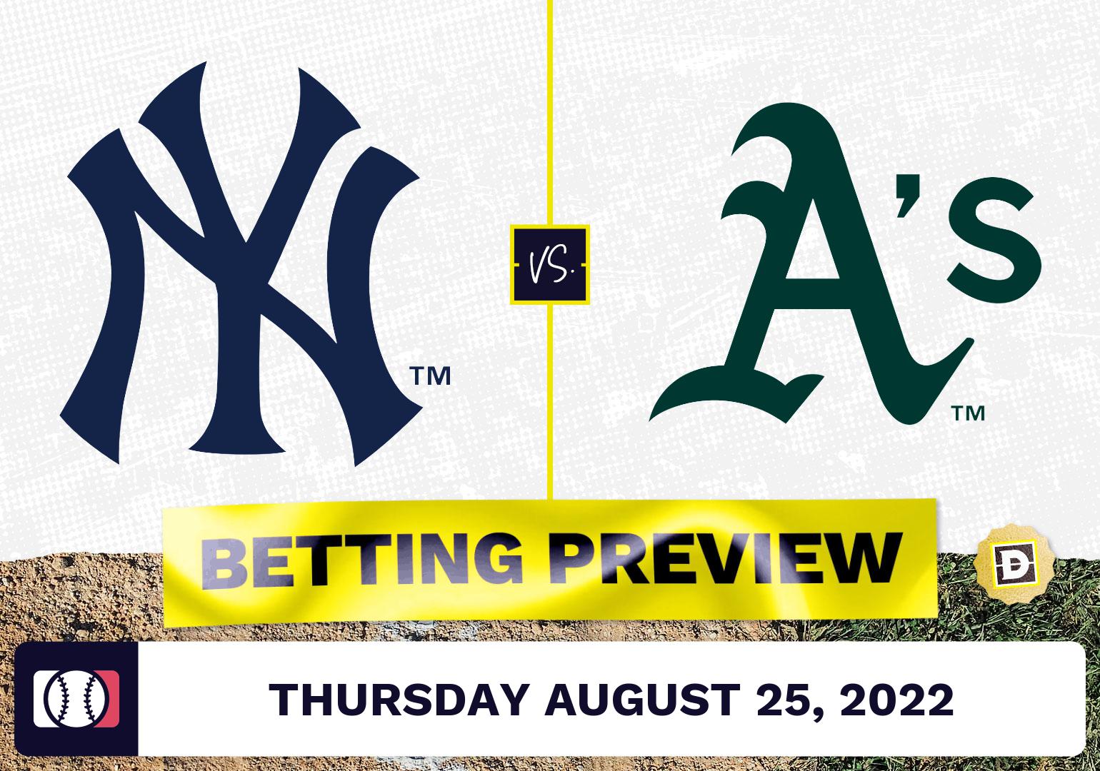 Yankees vs. Athletics Prediction and Odds - Aug 25, 2022
