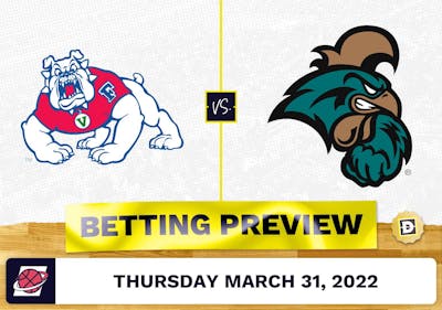 Fresno State vs. Coastal Carolina CBB Predictions and Odds - Mar 31, 2022