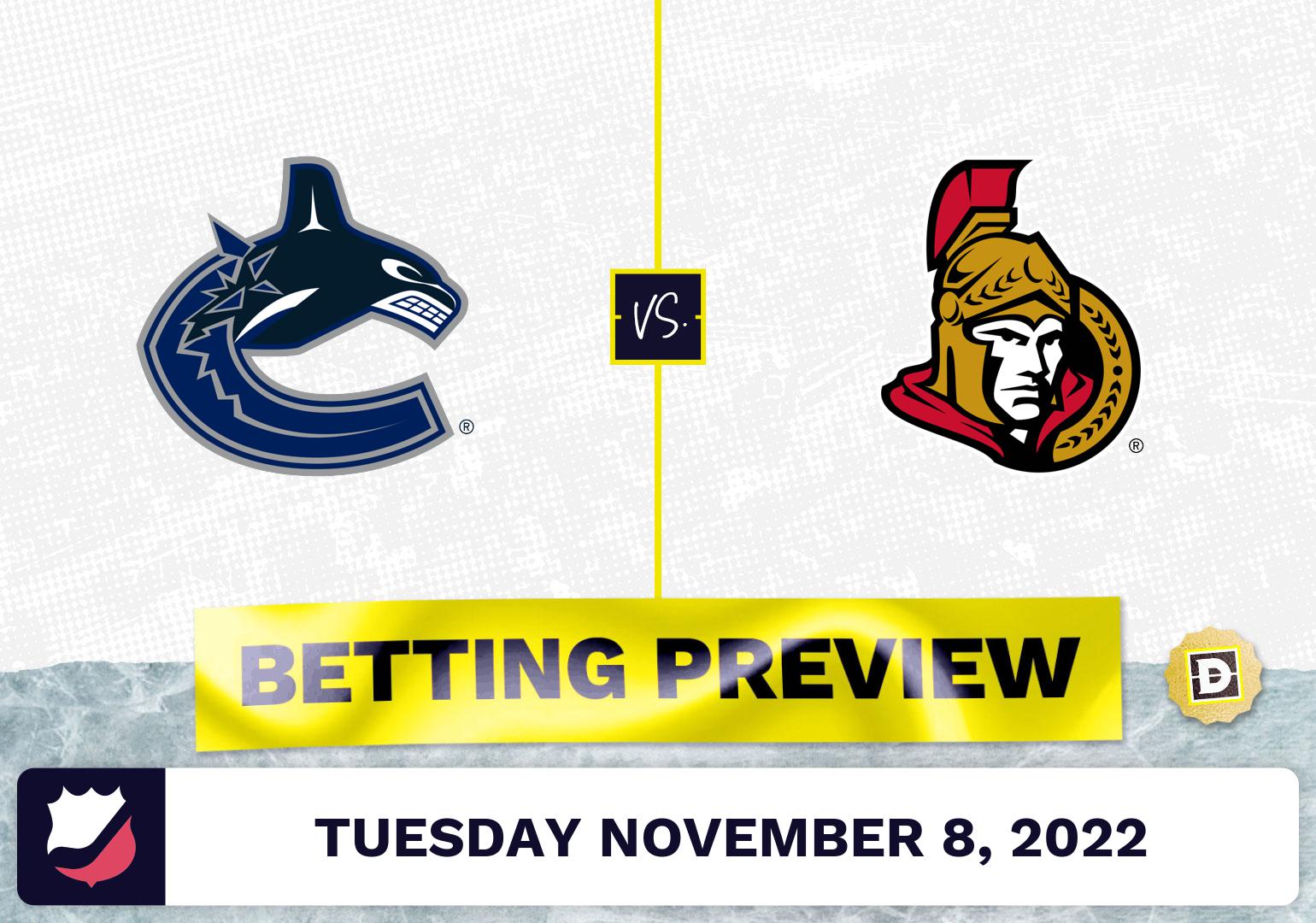 Canucks vs. Senators Prediction and Odds - Nov 8, 2022