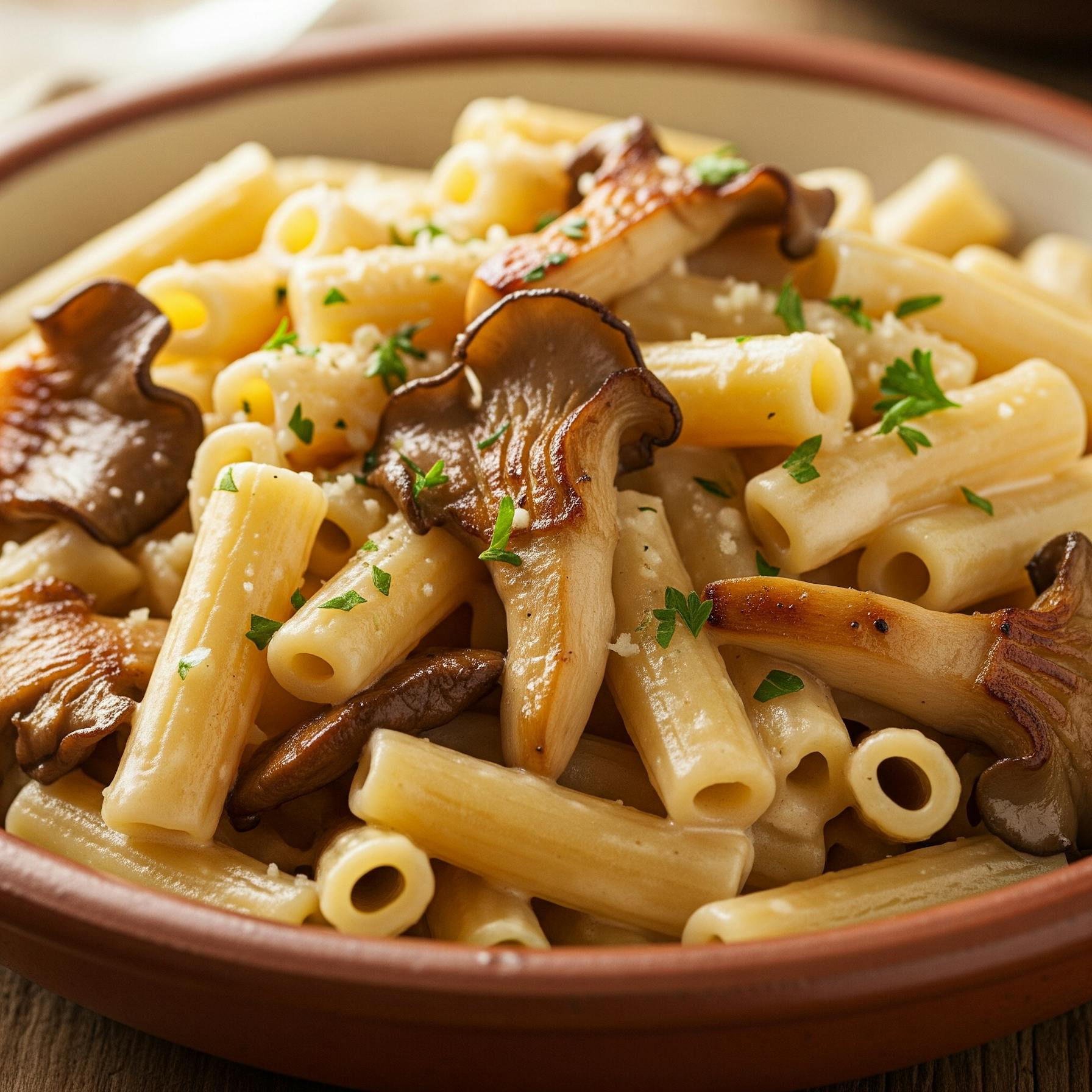 Weeknight Comfort: Creamy Ziti with Farm-Fresh Oyster Mushrooms