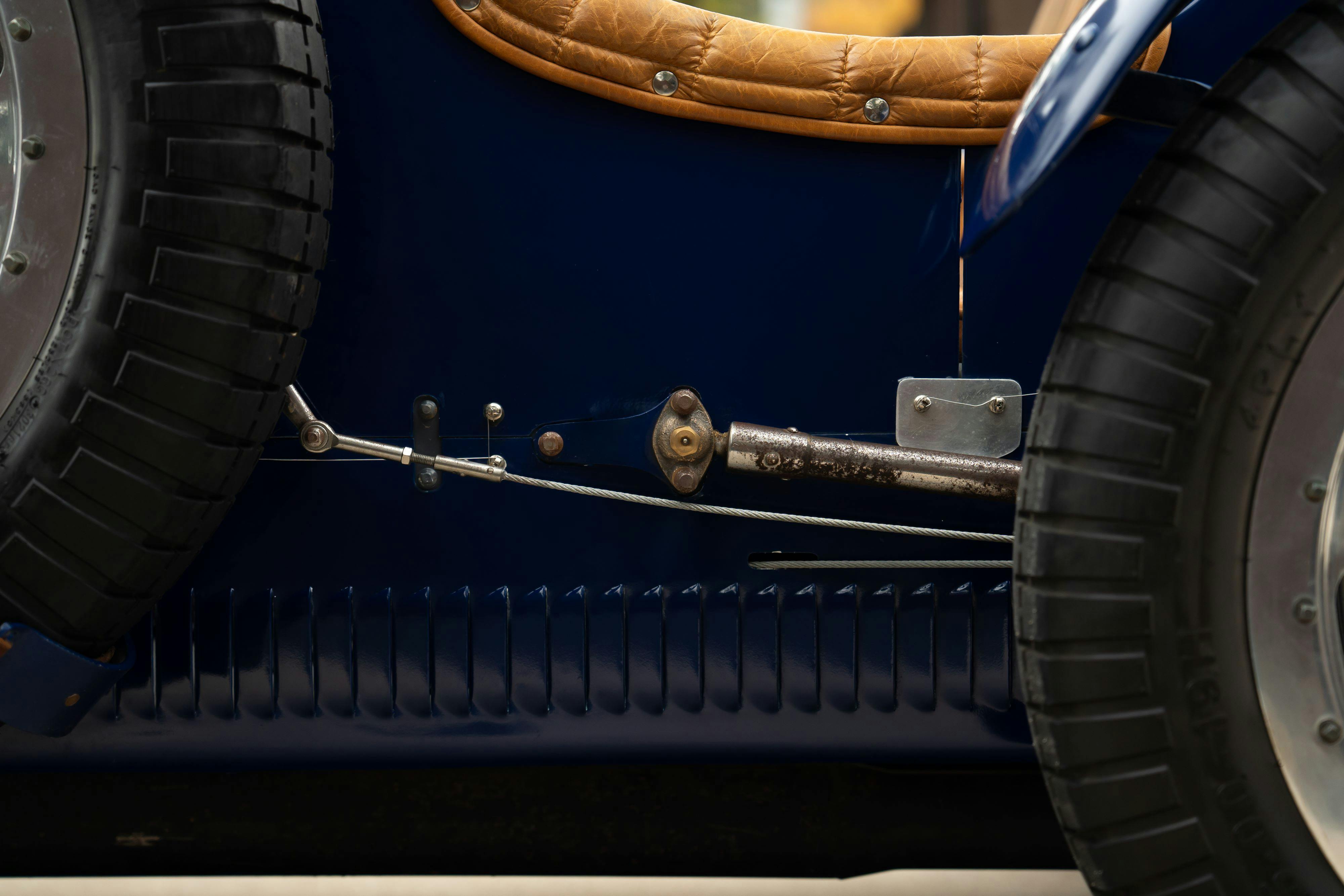 Pur Sang Bugatti Type 35 in Blue over Brown shot in Austin, TX.