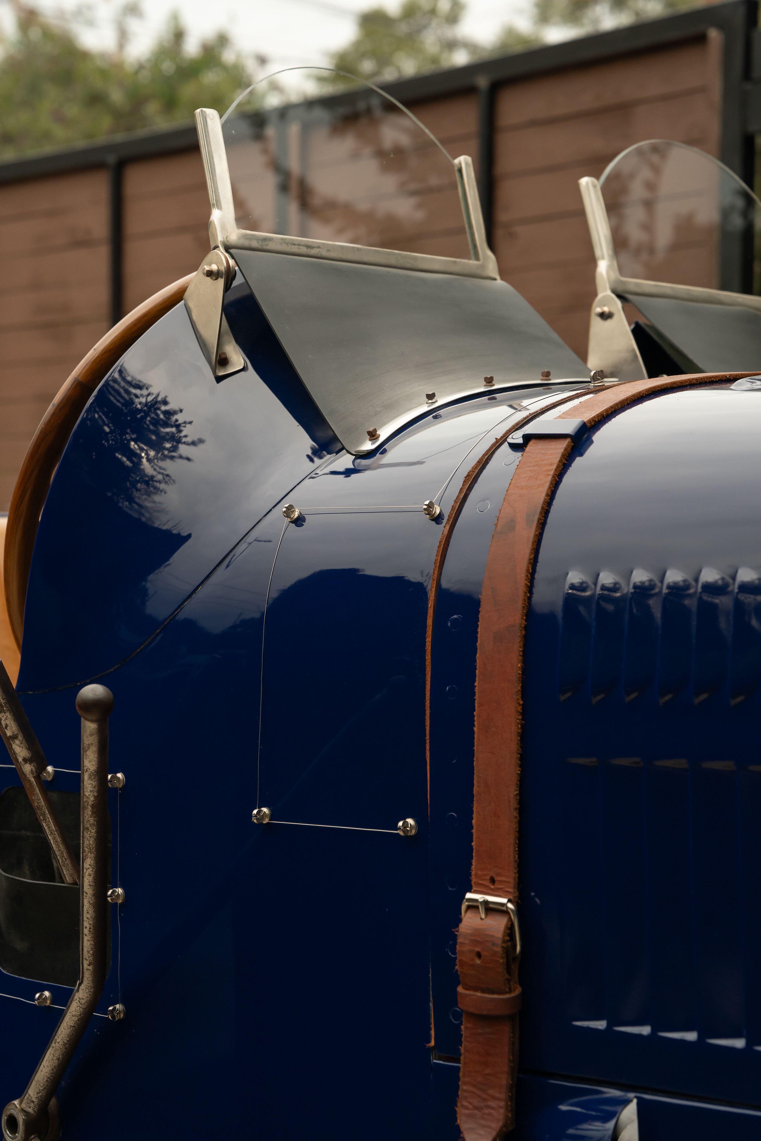 Pur Sang Bugatti Type 35 in Blue over Brown shot in Austin, TX.