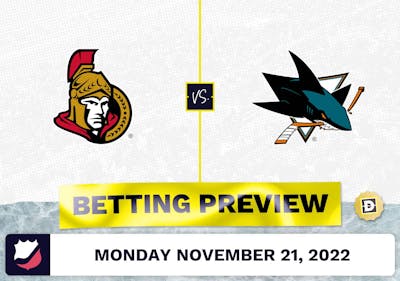Senators vs. Sharks Prediction and Odds - Nov 21, 2022