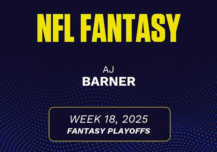 AJ Barner projected stats Week 18, 2025.