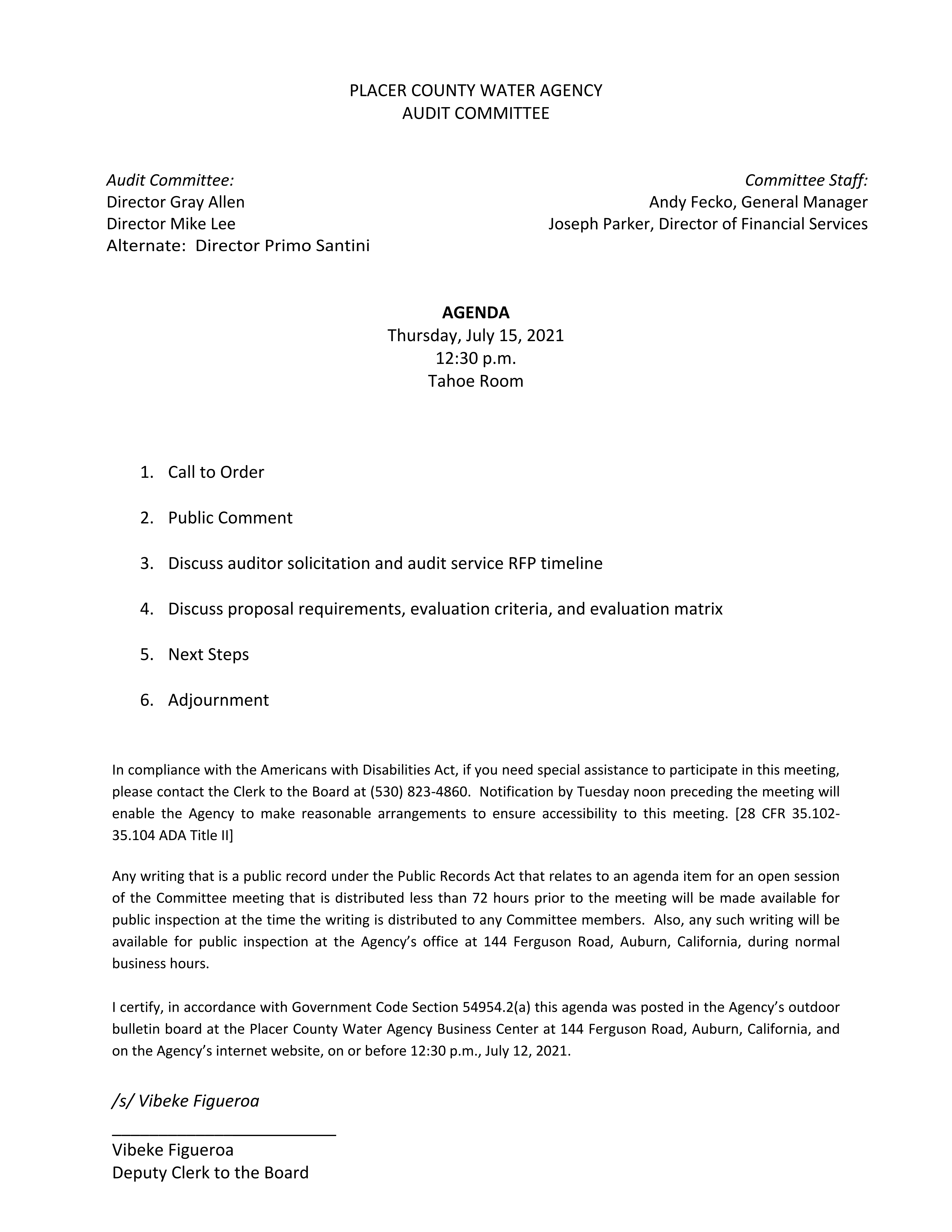 Board Agendas document image for 2021-07-15-Audit-Committee-Agenda - page 1/1