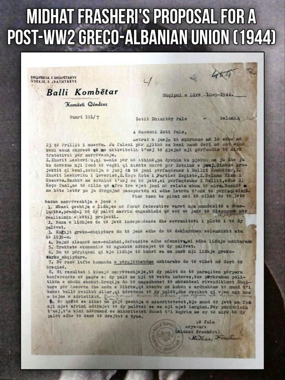 Cover image for the blog Mid'hat Frashëri's proposal for a Greko-Albanian union