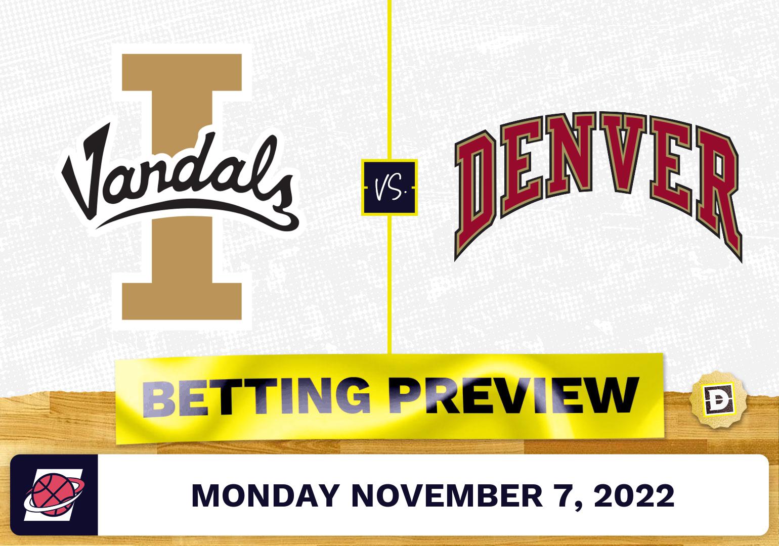 Idaho vs. Denver CBB Prediction and Odds - Nov 7, 2022