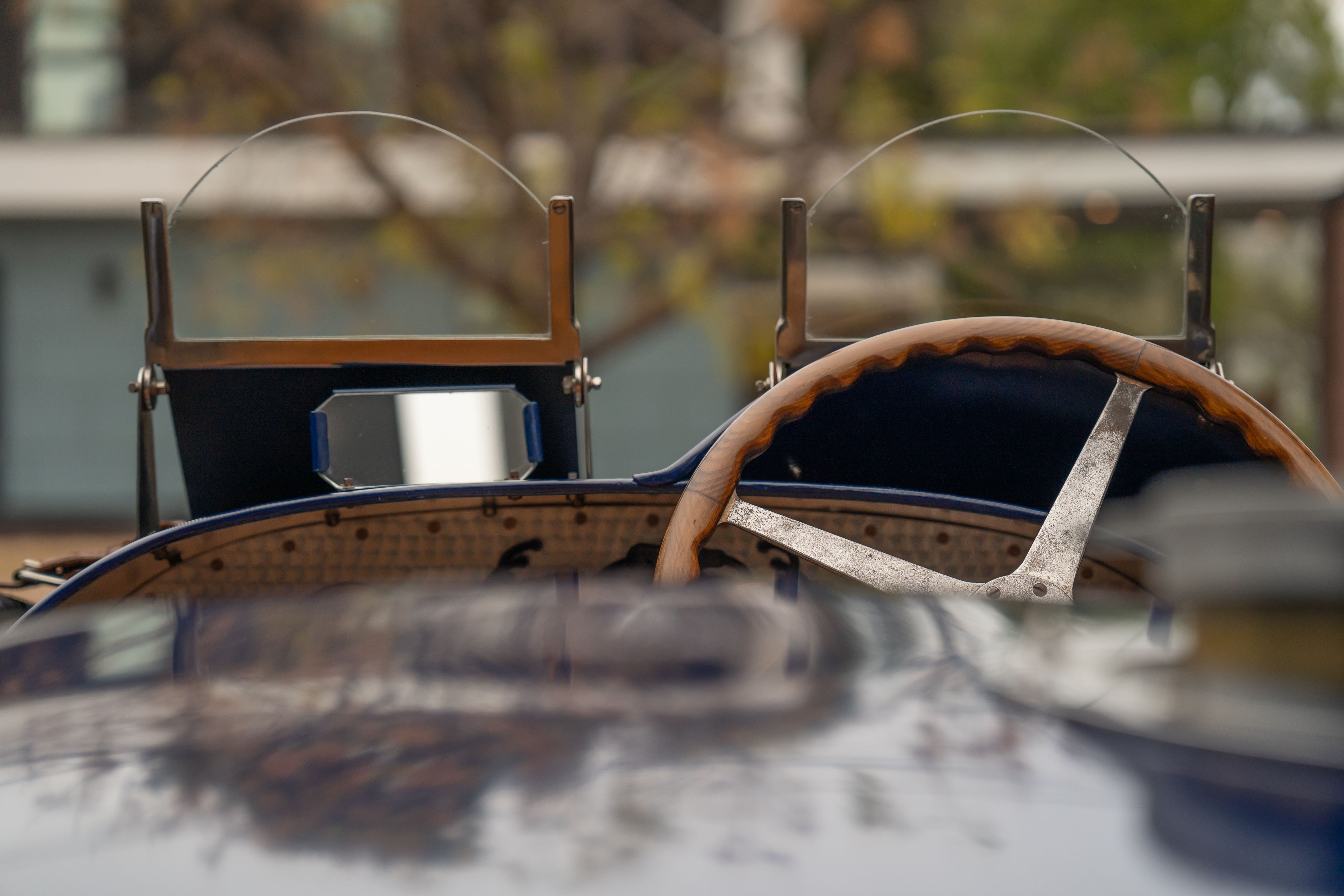 Pur Sang Bugatti Type 35 in Blue over Brown shot in Austin, TX.