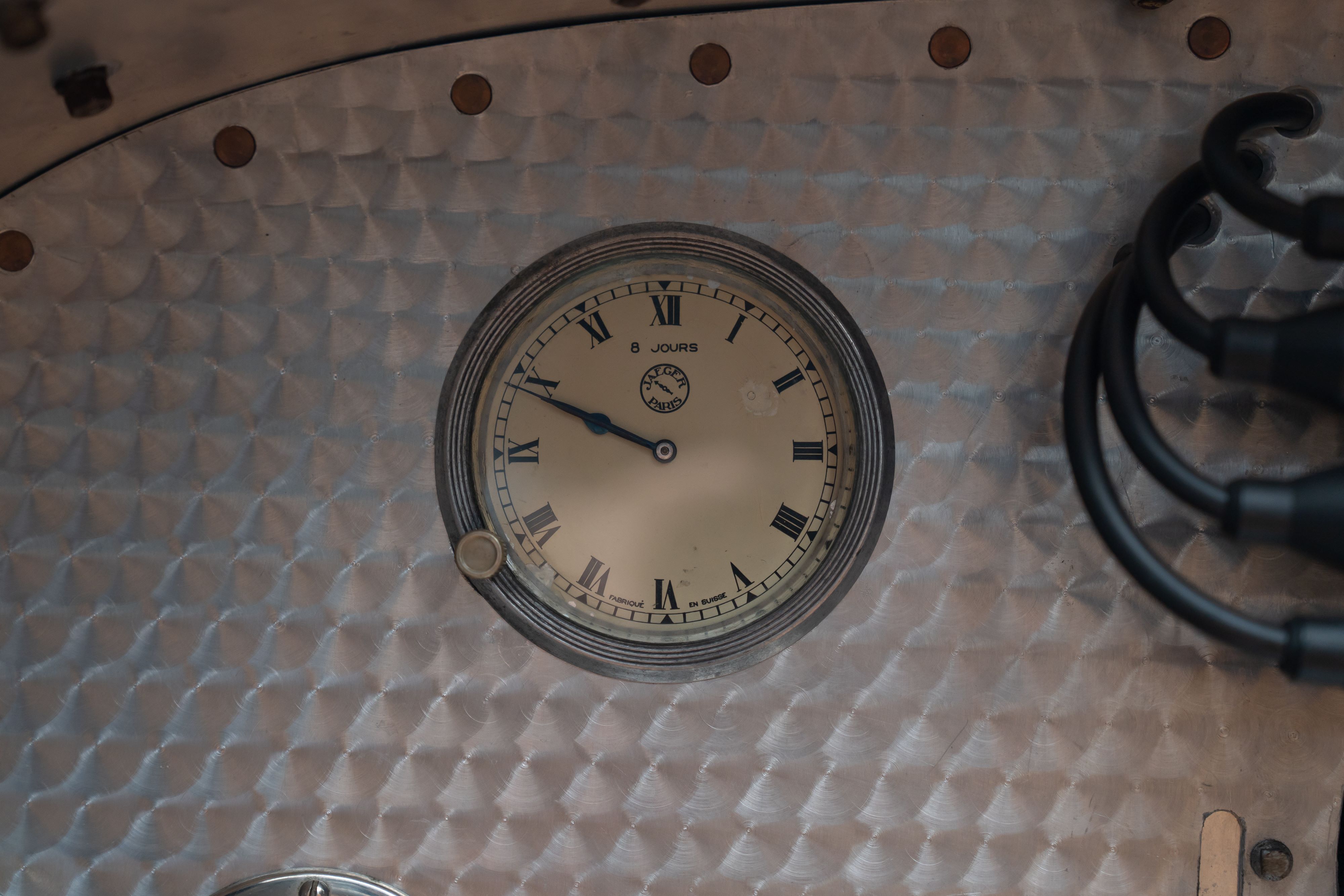 Gauges on a Pur Sang Bugatti Type 35 in Blue over Brown shot in Austin, TX.