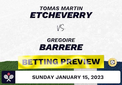 Tomas Martin Etcheverry vs. Gregoire Barrere Predictions - Jan 15, 2023