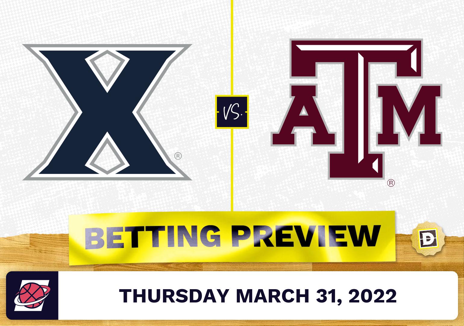Xavier vs. Texas A&M CBB Predictions and Odds - Mar 31, 2022