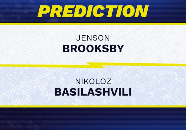 Jenson Brooksby takes on Nikoloz Basilashvili in ATP Chengdu action.