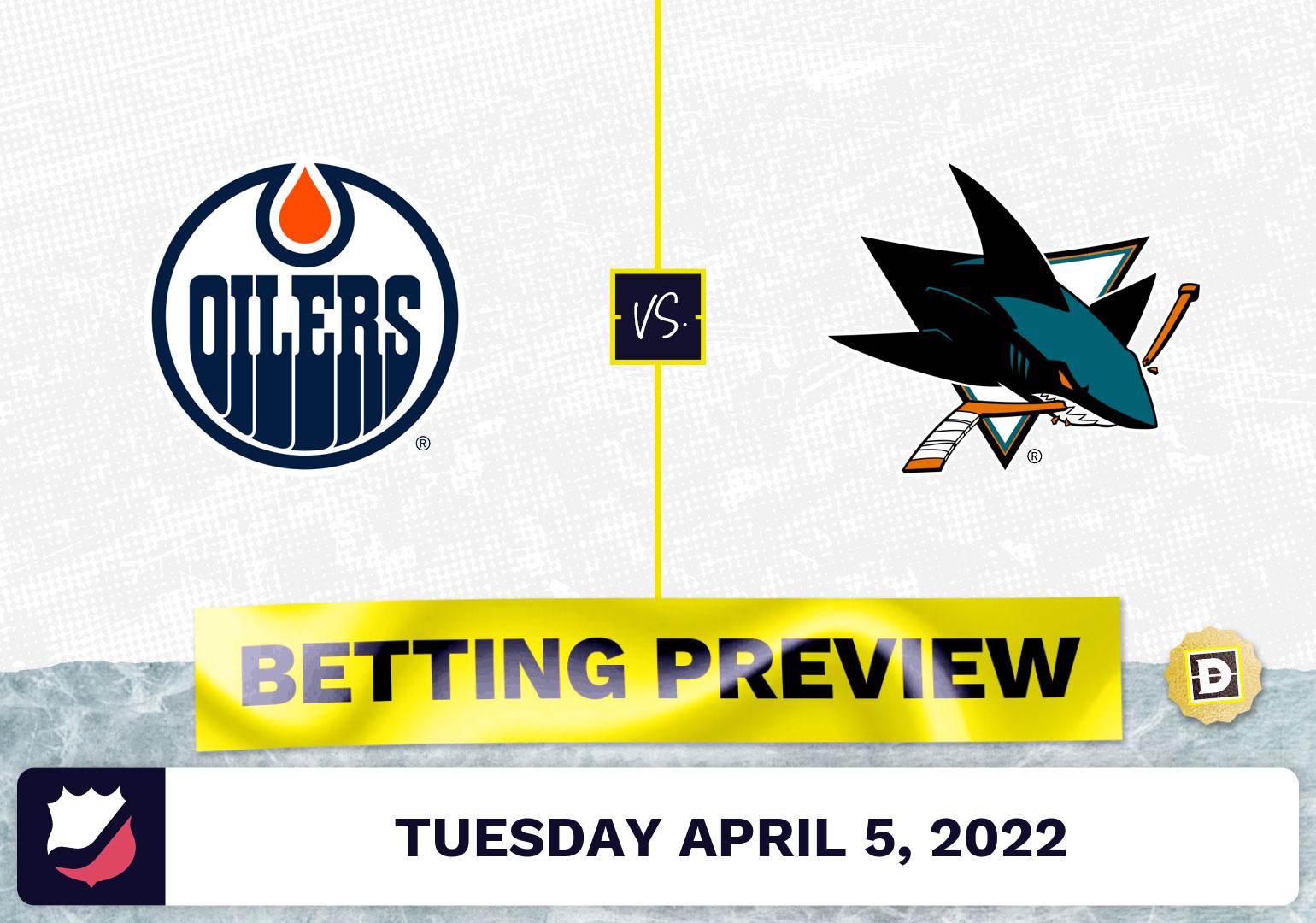Oilers vs. Sharks Prediction and Odds - Apr 5, 2022