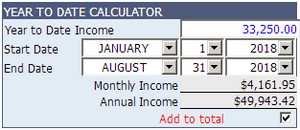 Year to date calculator