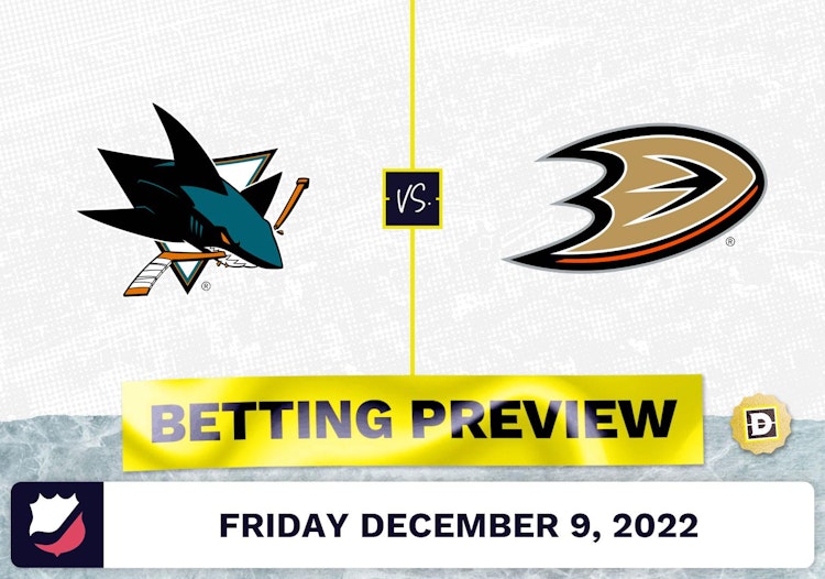 Sharks vs. Ducks Prediction and Odds - Dec 9, 2022