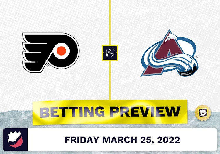 Flyers vs. Avalanche Predictions and Odds - Mar 25, 2022