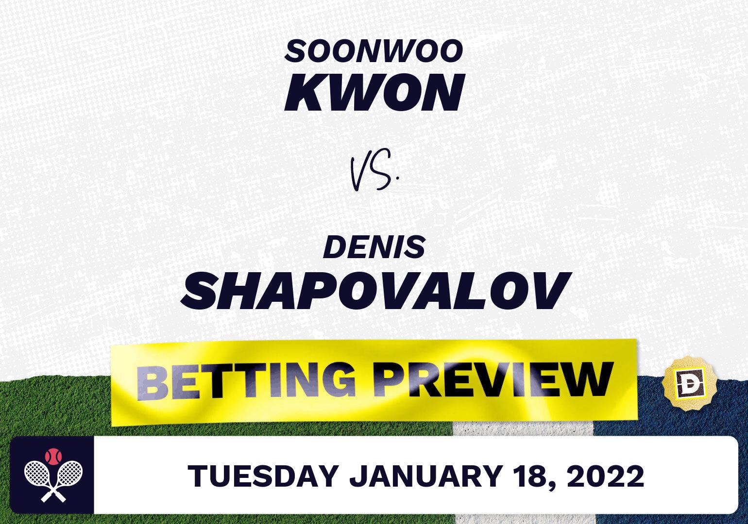 Soonwoo Kwon vs. Denis Shapovalov Predictions - Jan 18, 2022