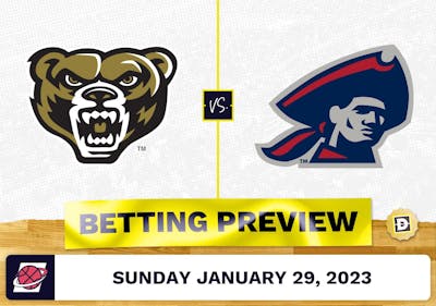 Oakland vs. Robert Morris CBB Prediction and Odds - Jan 29, 2023