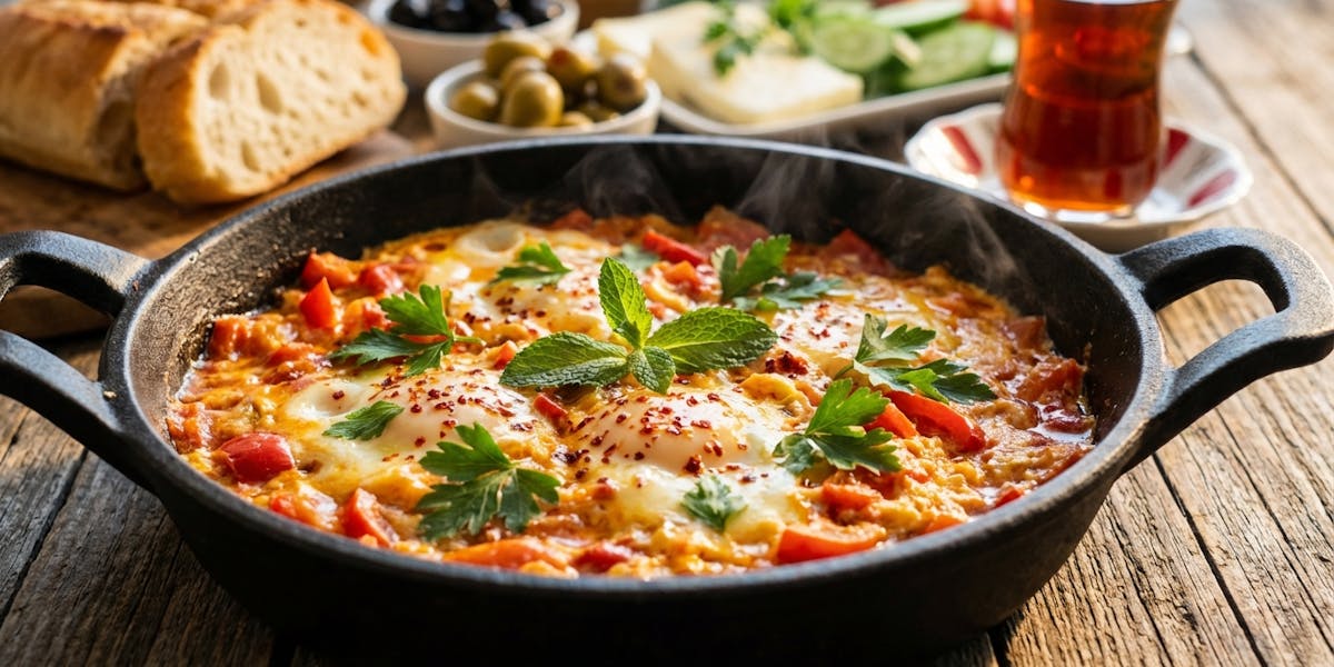 Turkish Menemen: Istanbul's Perfect Breakfast Scramble with Peppers and Tomatoes