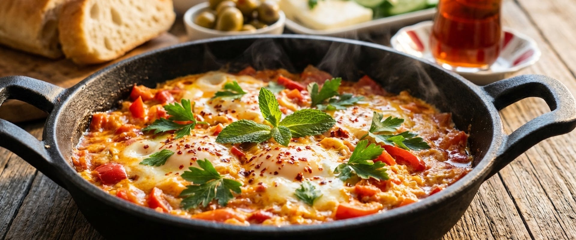 Turkish Menemen: Istanbul's Perfect Breakfast Scramble with Peppers and Tomatoes