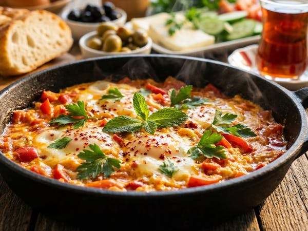 Turkish Menemen: Istanbul's Perfect Breakfast Scramble with Peppers and Tomatoes