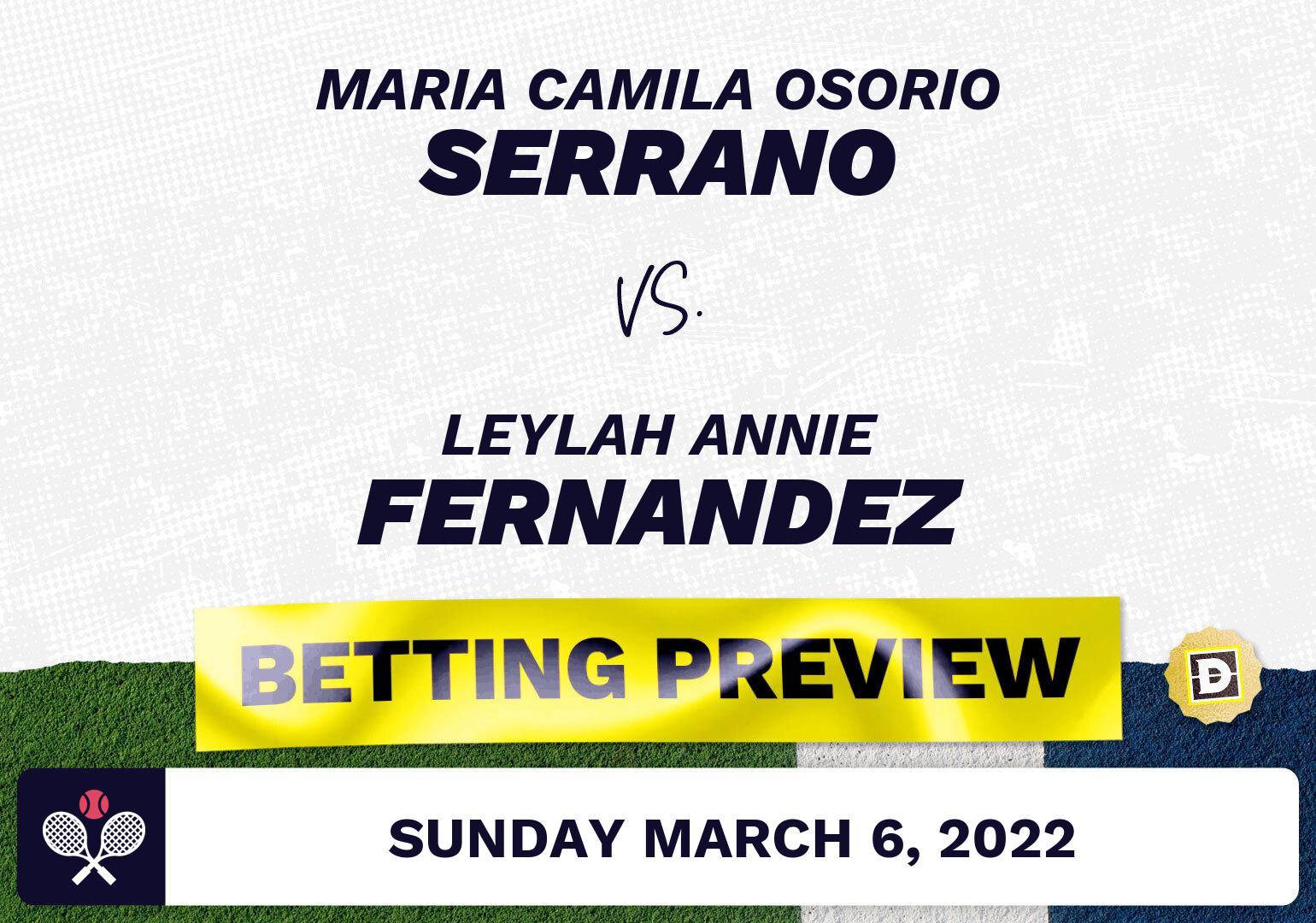 Maria Camila Osorio Serrano vs. Leylah Annie Fernandez Predictions - Mar 6, 2022