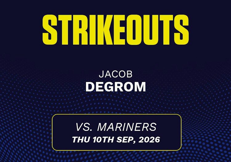 Jacob deGrom projected stats for Thursday, September 10, 2026.