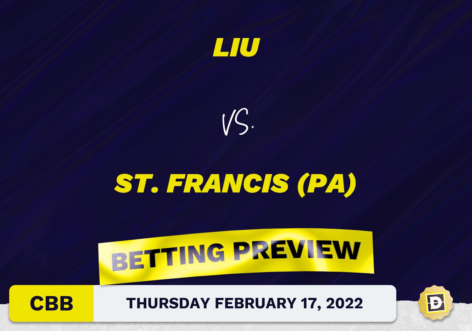 LIU vs. St. Francis (PA) CBB Predictions and Odds - Feb 17, 2022