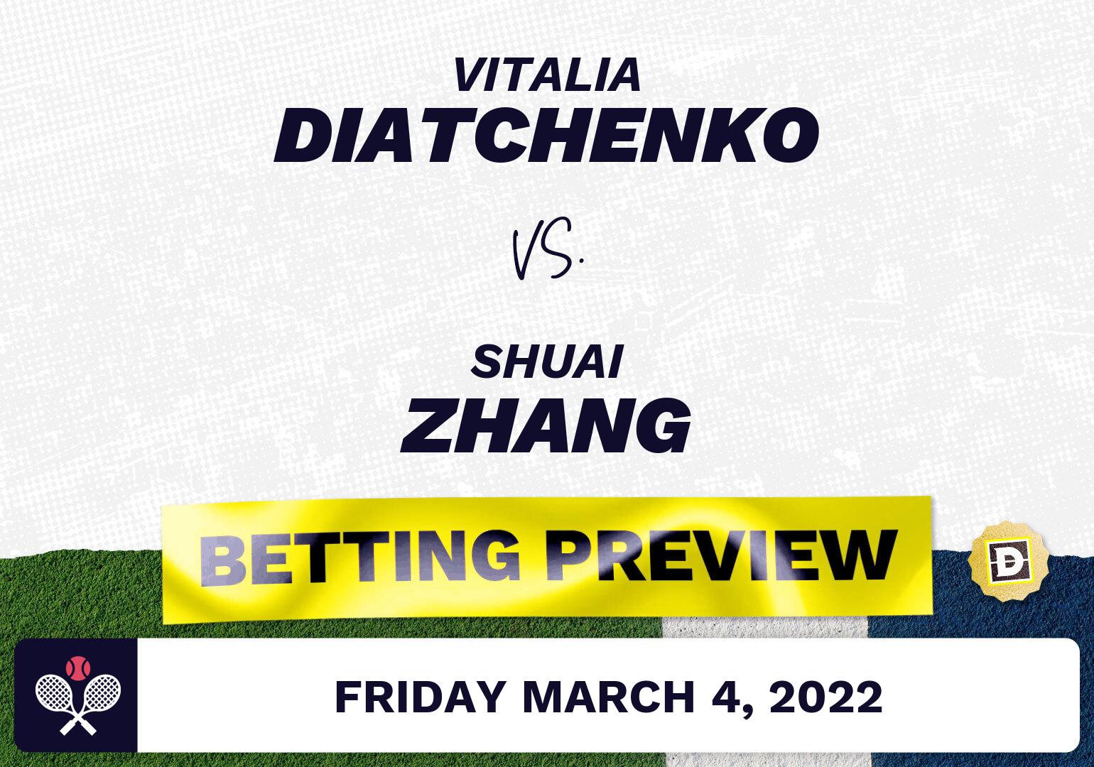 Vitalia Diatchenko vs. Shuai Zhang Predictions - Mar 4, 2022