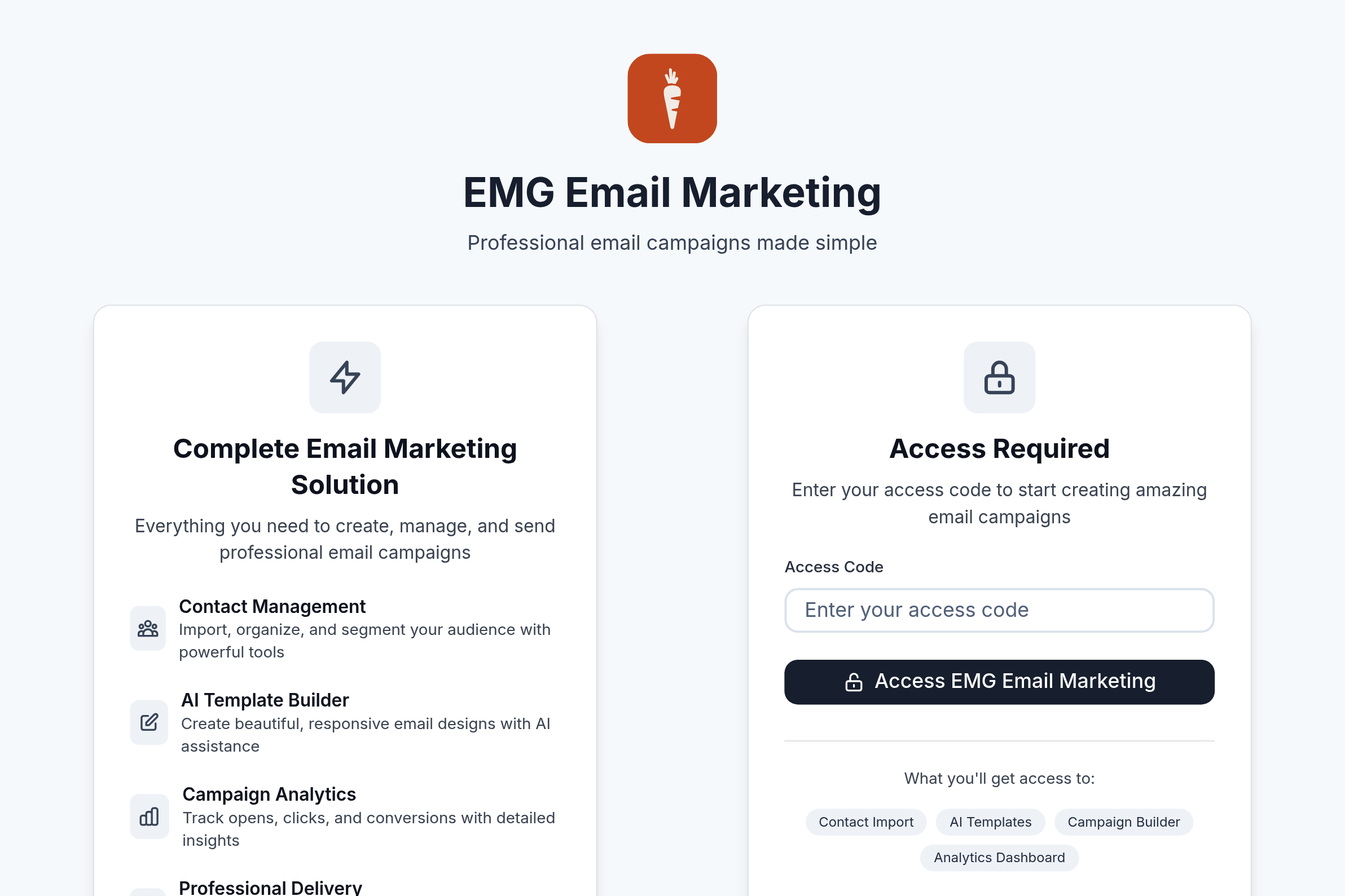 Screenshot of EMG Mailer