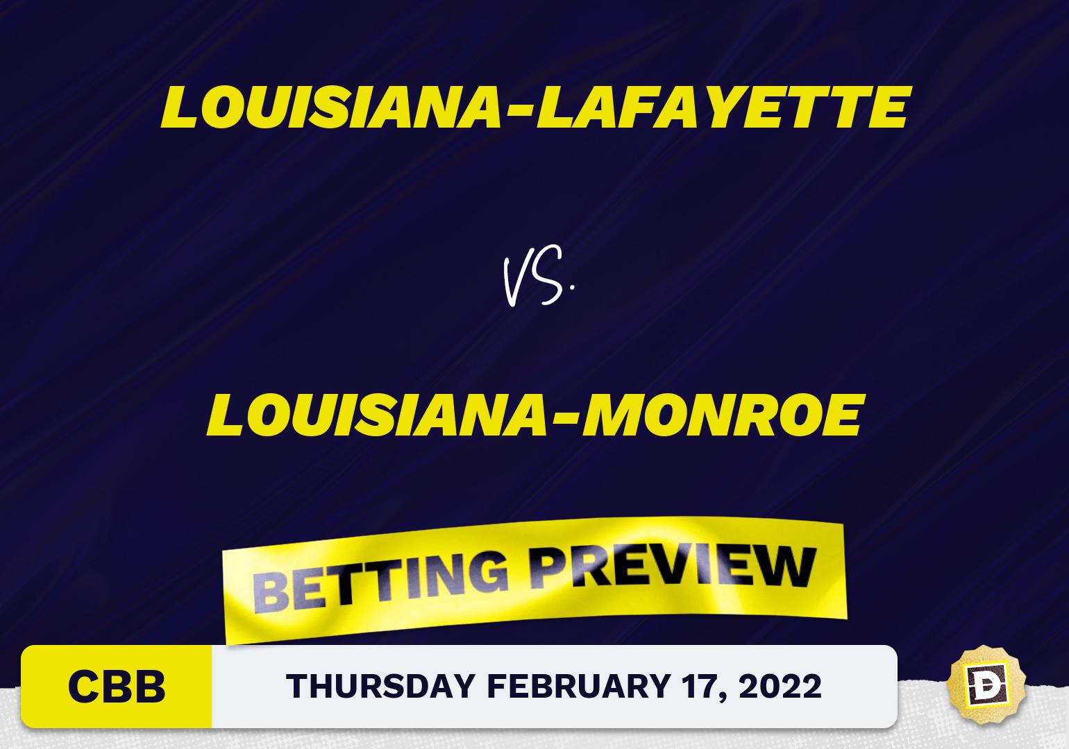 Louisiana-Lafayette vs. Louisiana-Monroe CBB Predictions and Odds - Feb 17, 2022