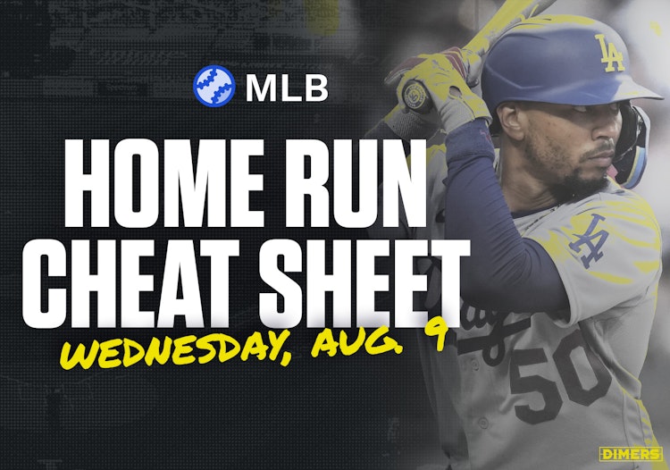 Home Run Cheat Sheet - HR Data, Stats, Matchups and More - Wednesday, August 9