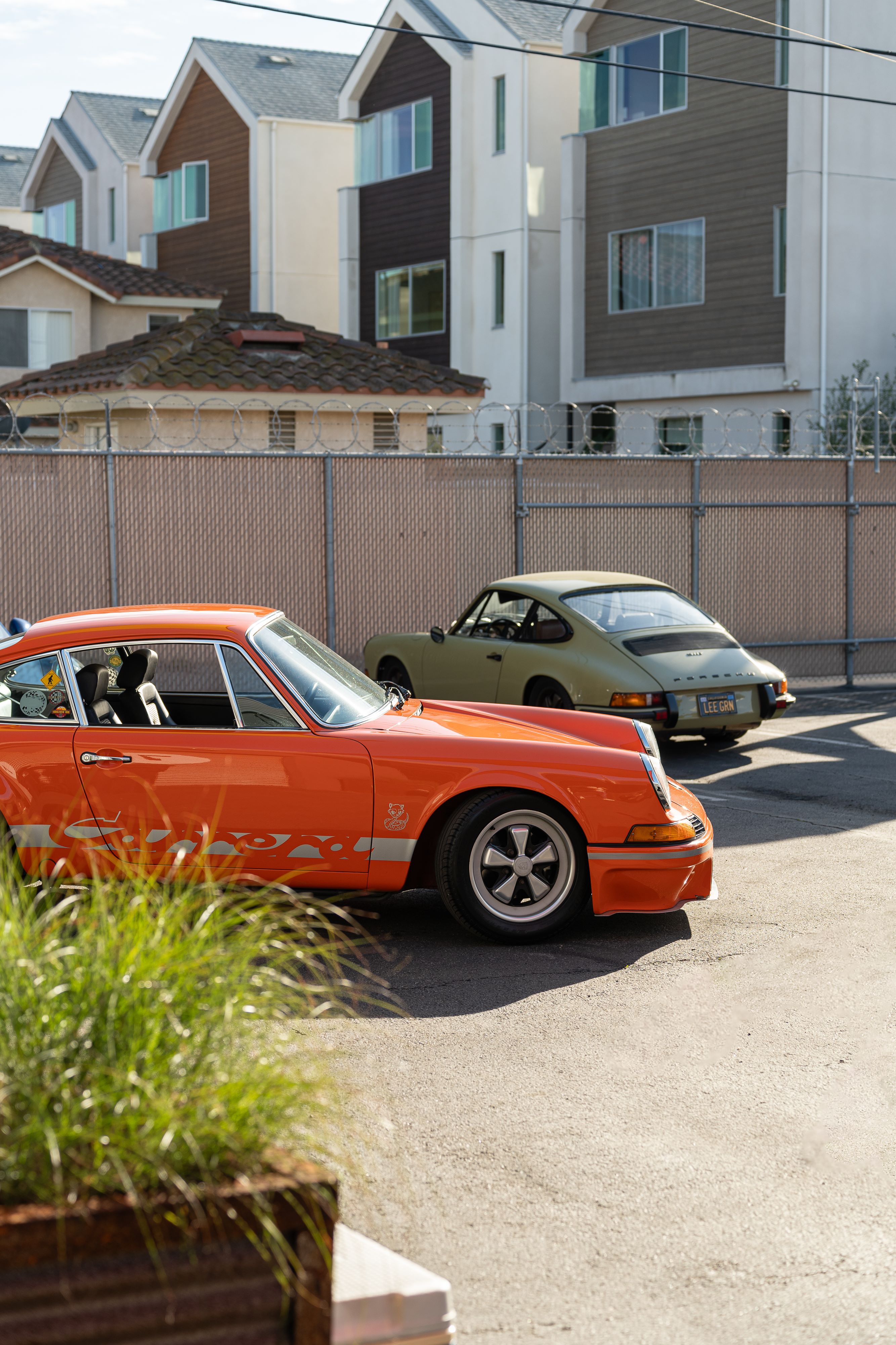 Orange and Green 911 outside of Auto Kennel in California.