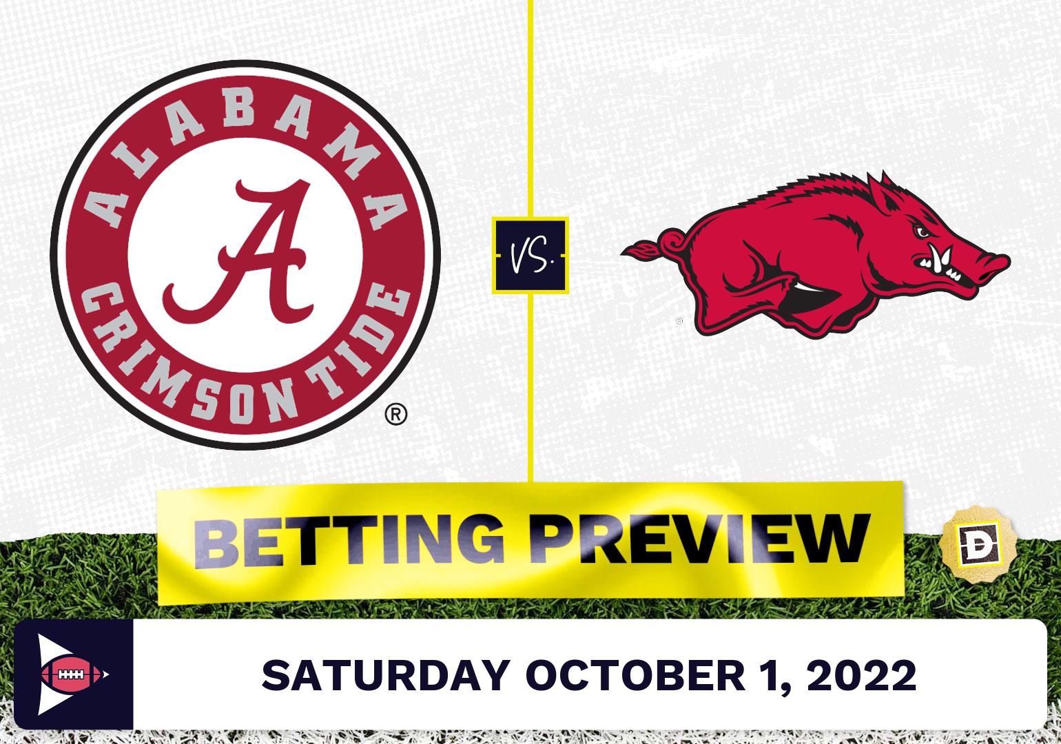 Alabama Vs. Arkansas CFB Prediction And Odds - Oct 1, 2022