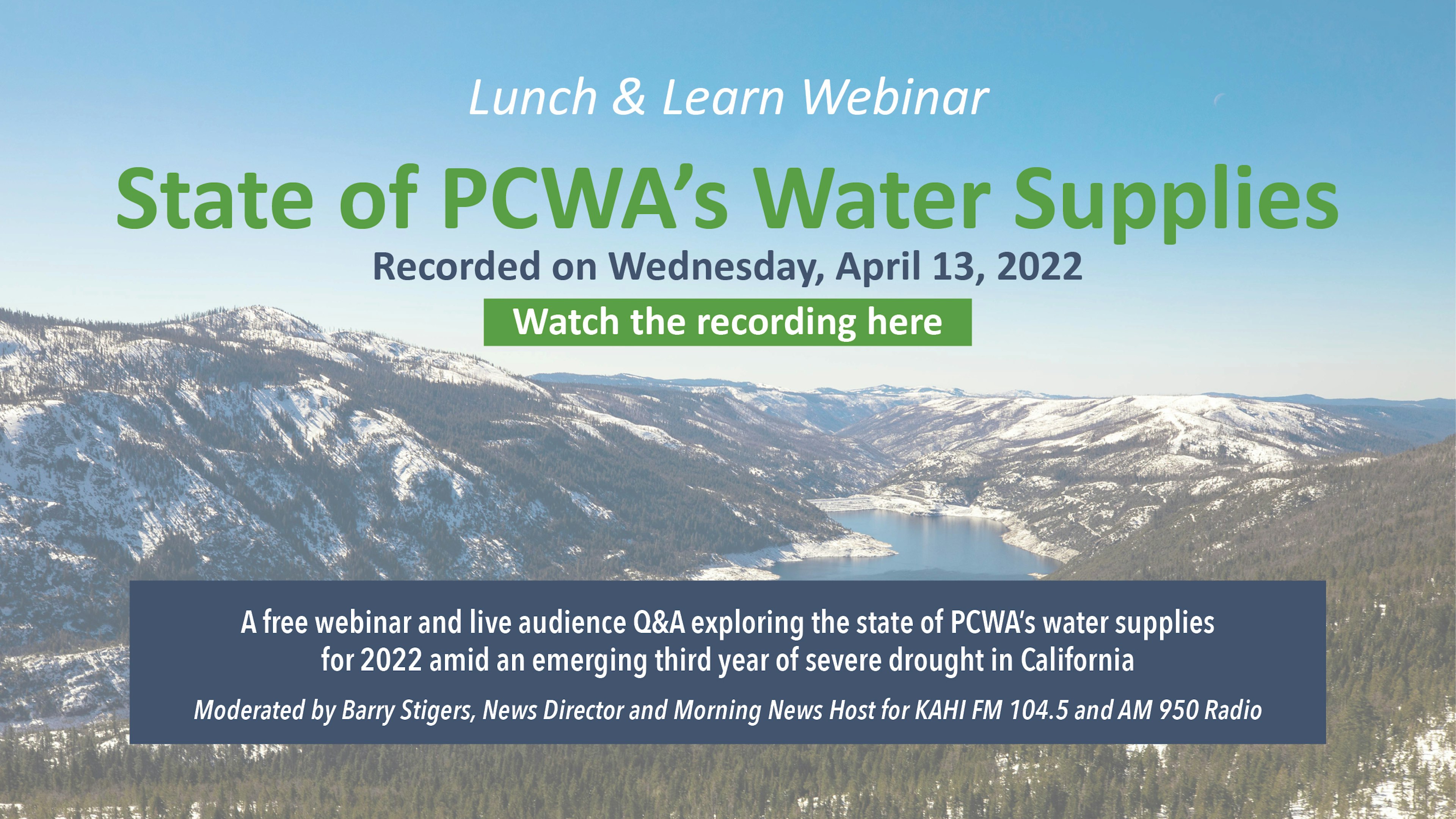 State of our Water Webinar flier