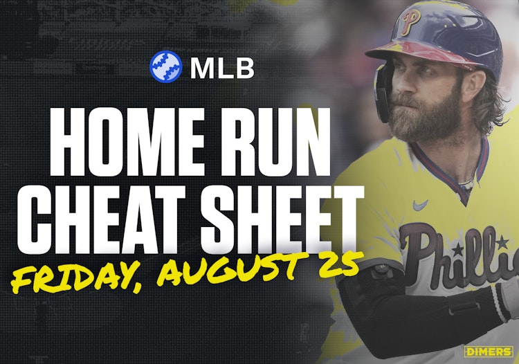 Home Run Cheat Sheet - HR Data, Stats, Matchups and More for Friday [8/25/23]