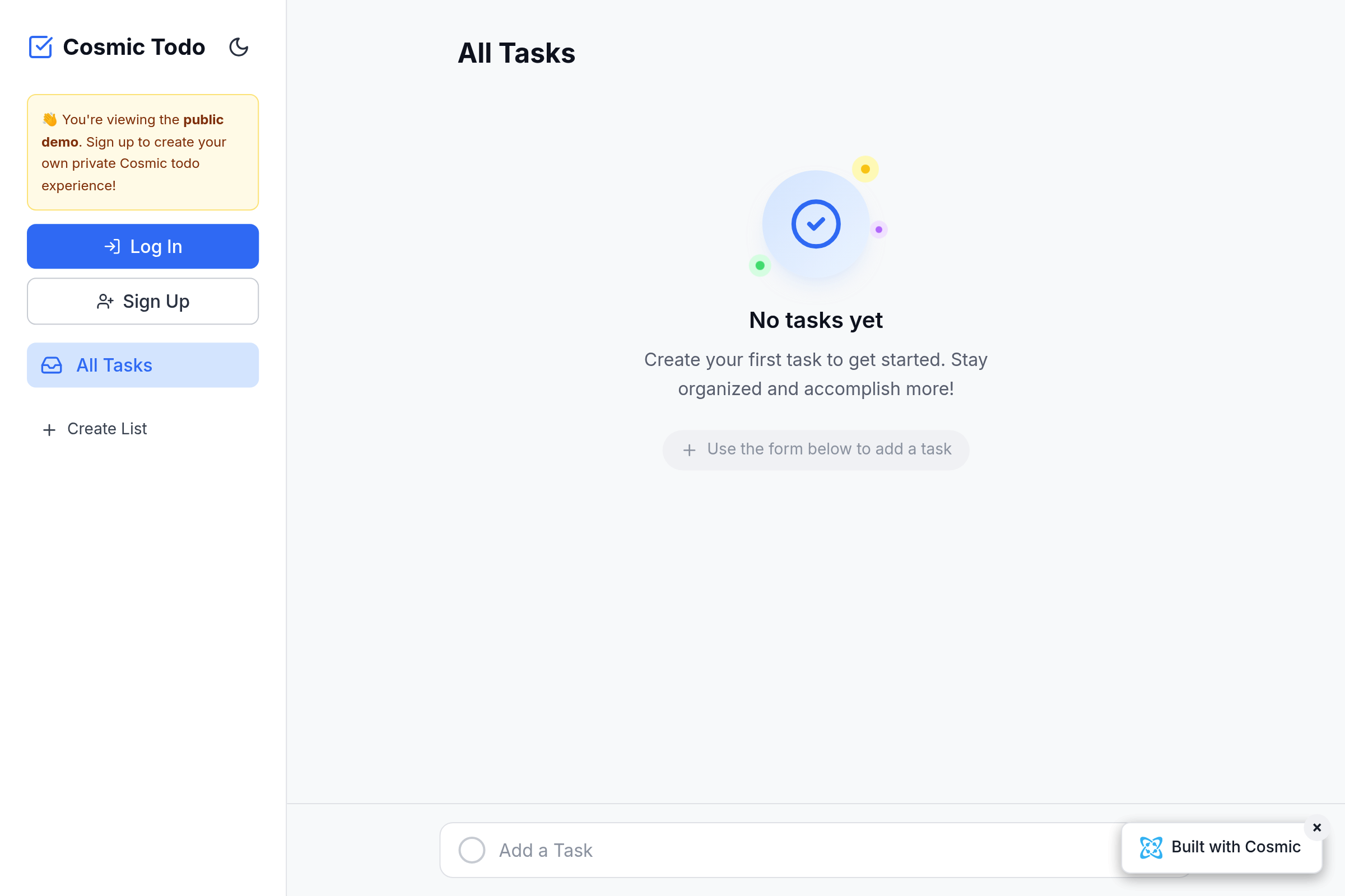 Screenshot of Cosmic ToDo