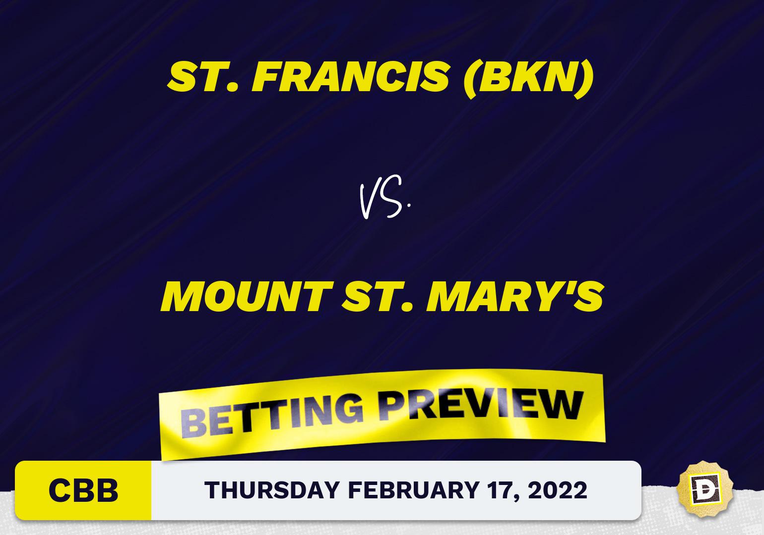 St. Francis (BKN) vs. Mount St. Mary's CBB Predictions and Odds - Feb 17, 2022