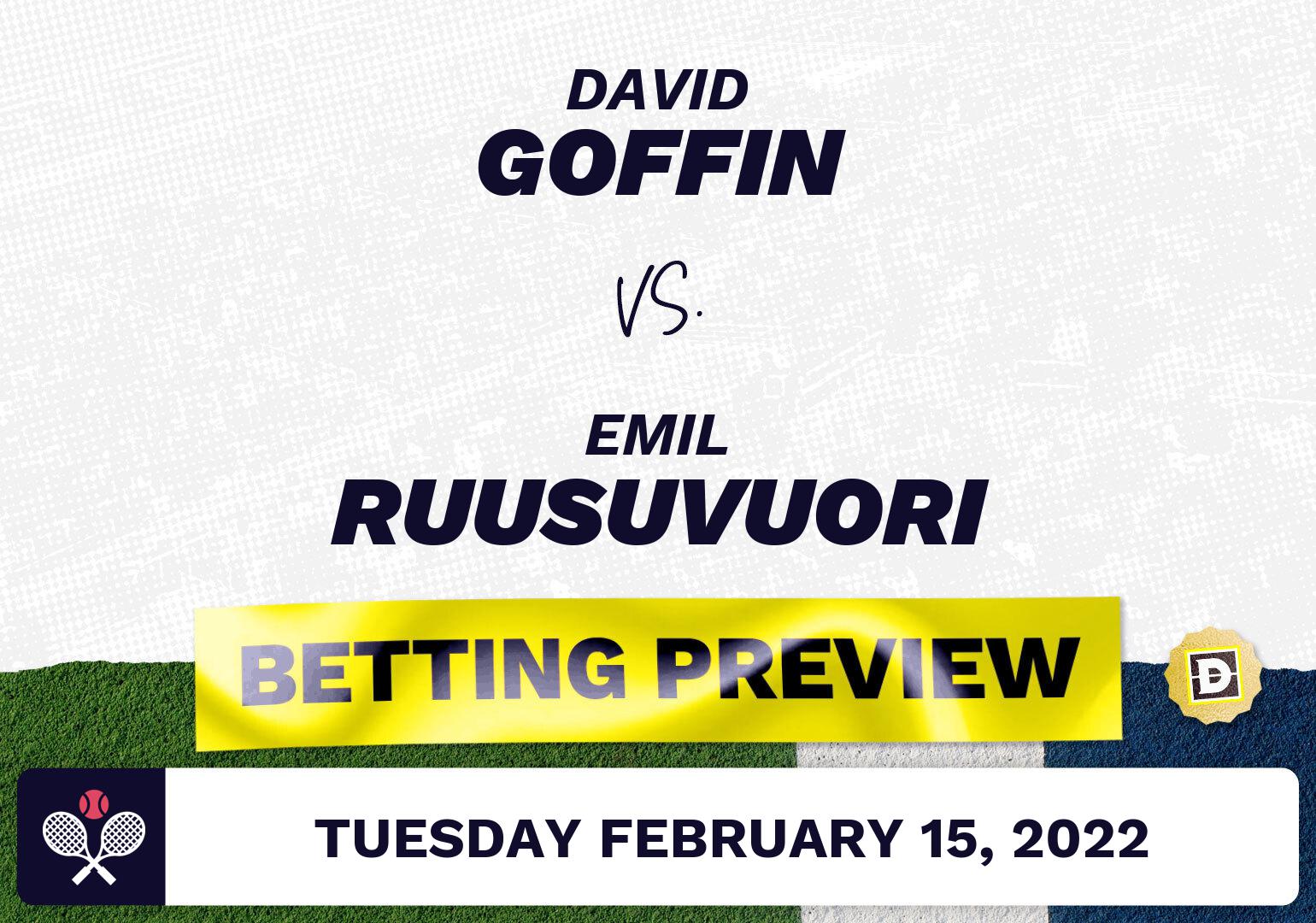 David Goffin vs. Emil Ruusuvuori Predictions - Feb 15, 2022