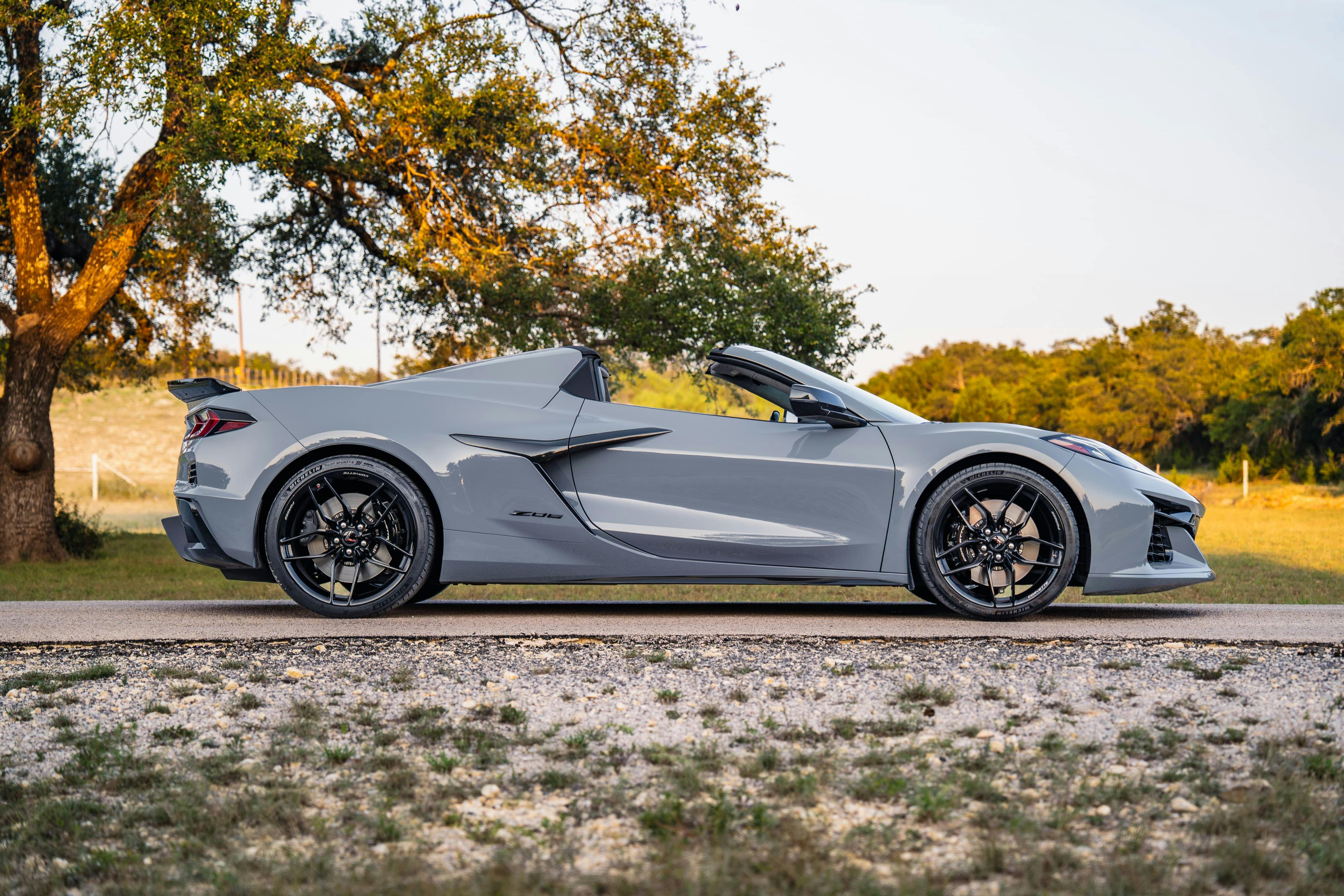 2025 Chevrolet Corvette Z06 in Sea Wolf Gray Tricoat in Dripping Springs, TX.